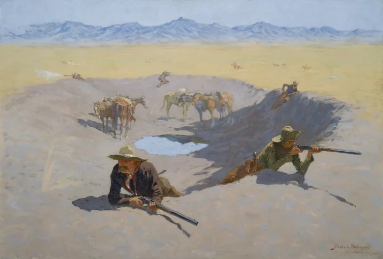 Frederic Remington Fight for the Waterhole